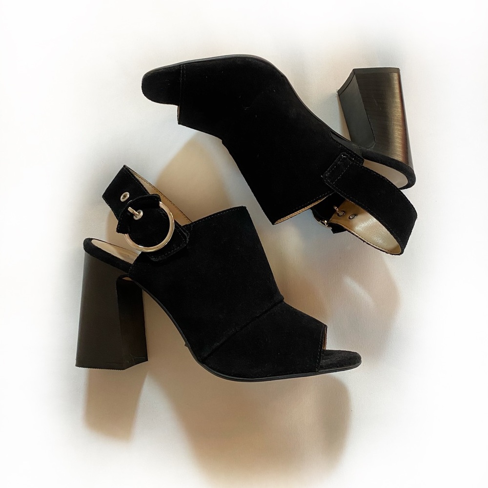 Black Aldo Open-Toe Heels